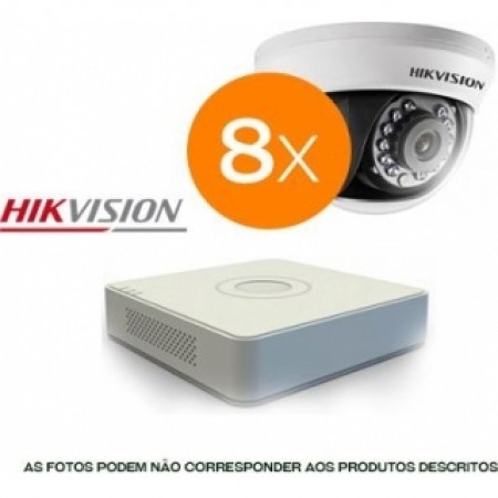 KIT VIDEOVIGILÂNCIA C/ 8 CÂMARAS GRAVADOR S/ HDD